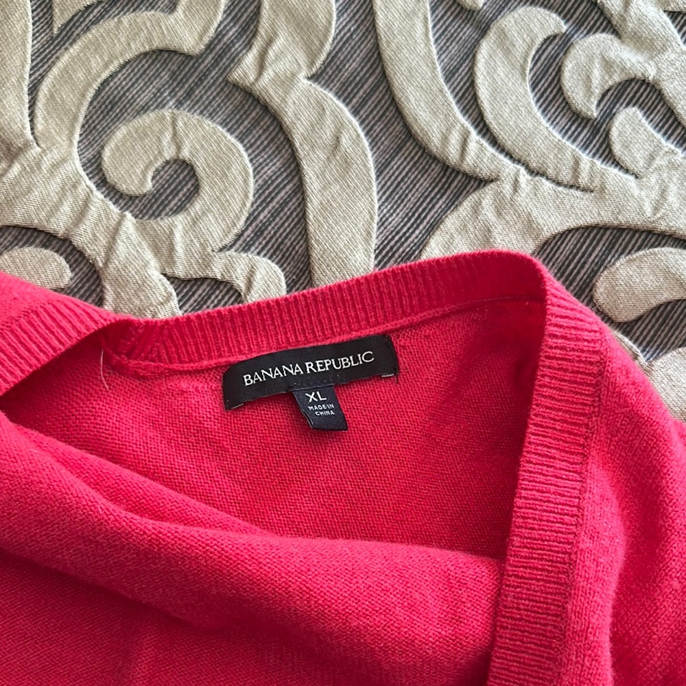 Banana Republic Red V-Neck Sweater
